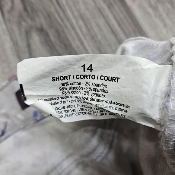 Gloria Vanderbilt Amanda Pants Womens 14 Short Gray Floral Print Stretch Jeans - Picture 6 of 12